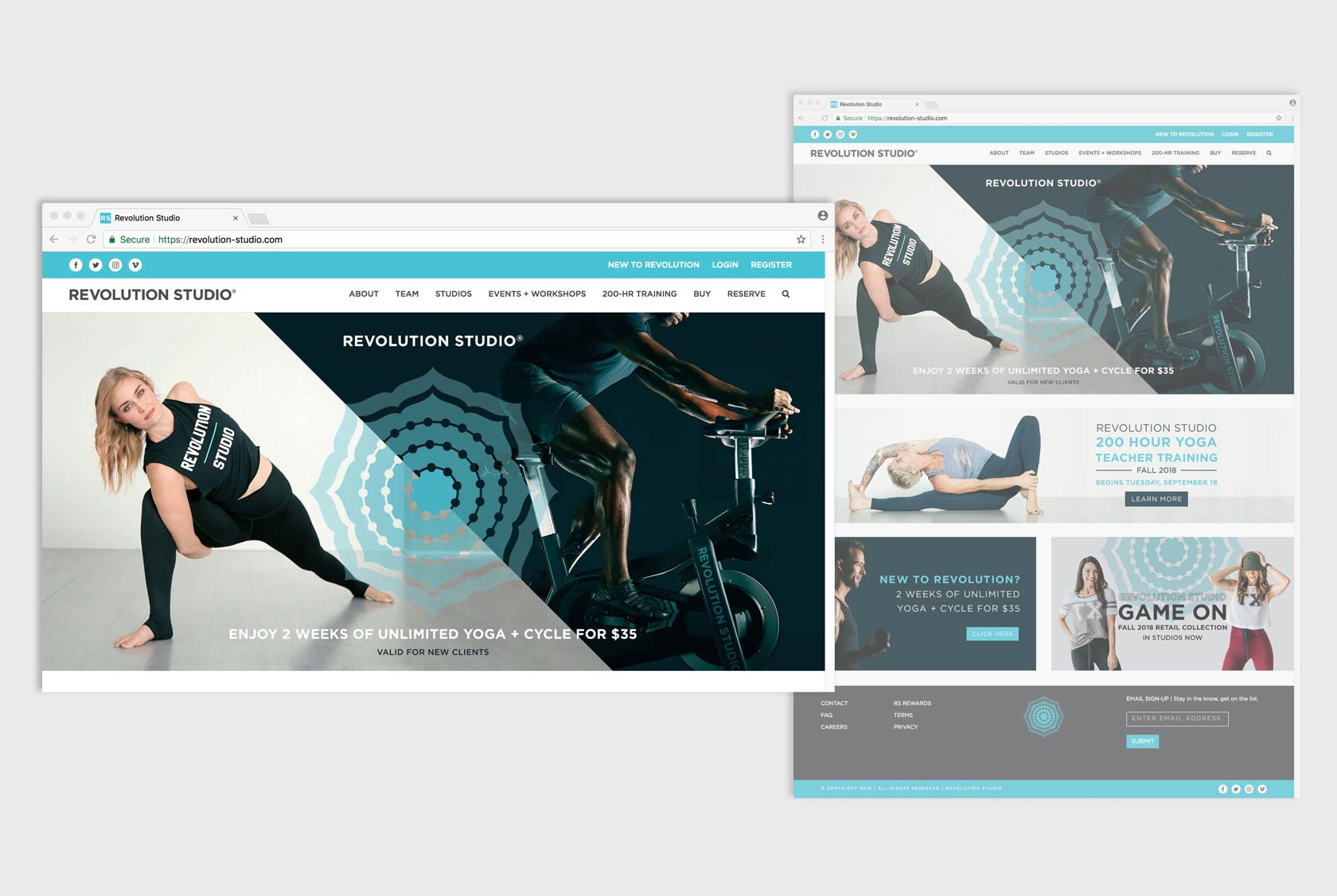 Los Angeles WordPress Website Design and Development for Revolution Studio, a chain of fitness studios offering indoor cycling and yoga | by Tastebuds #1