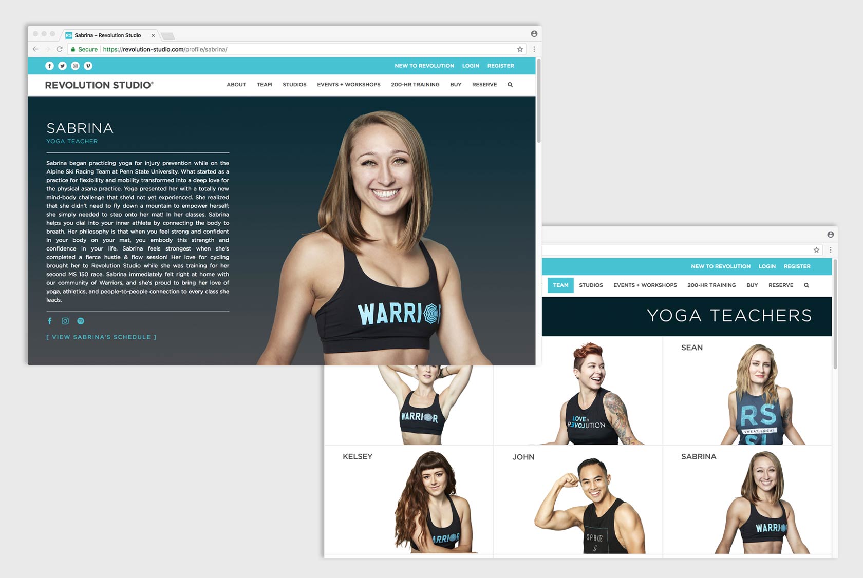 Los Angeles WordPress Website Design and Development for Revolution Studio, a chain of fitness studios offering indoor cycling and yoga | by Tastebuds #2