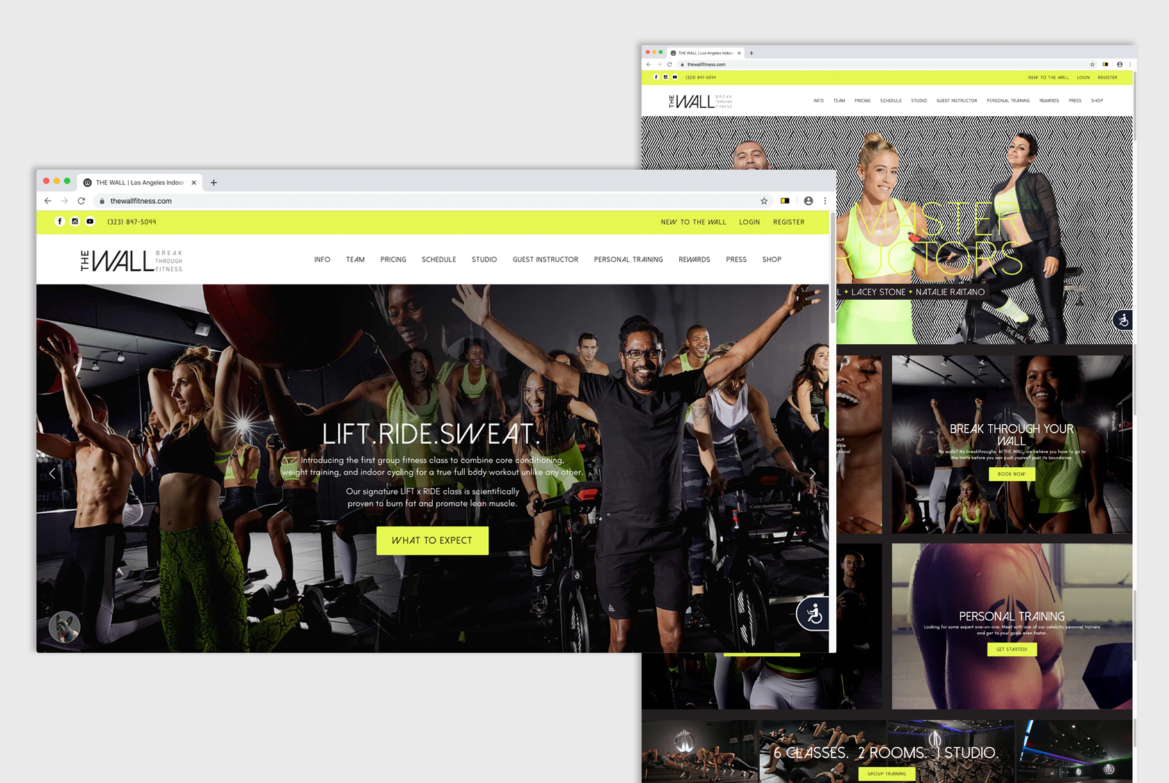 THE WALL | fitness website design 1
