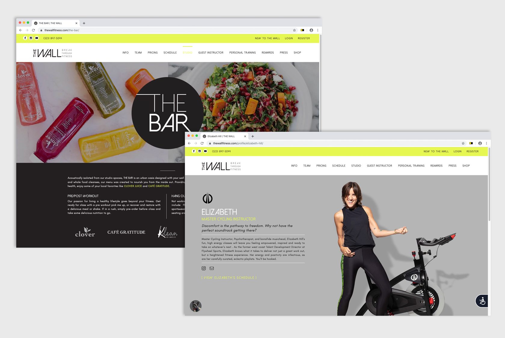 THE WALL | fitness website design 2