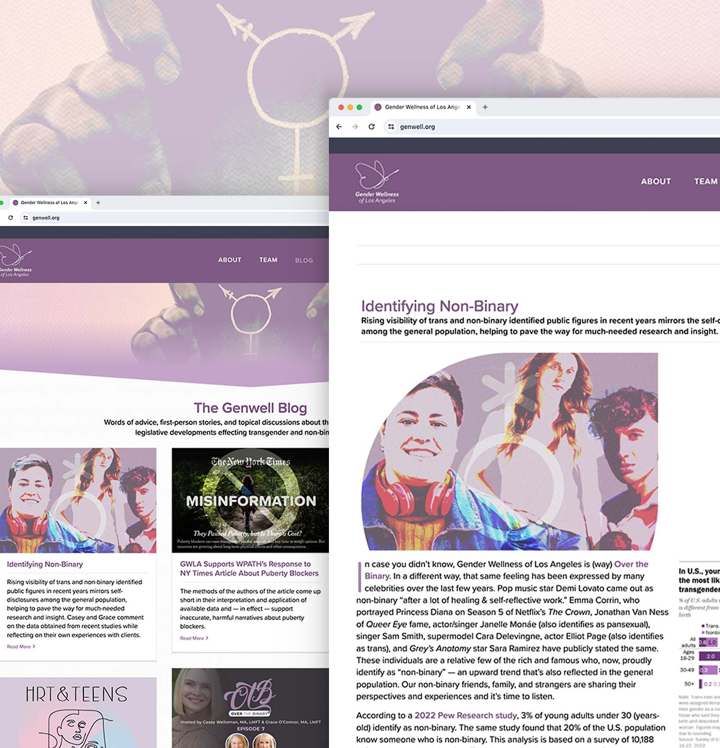 PORTFOLIO IMAGE: Web design, content writing for mental health practice by Tastebuds | content creation: writing and visual design