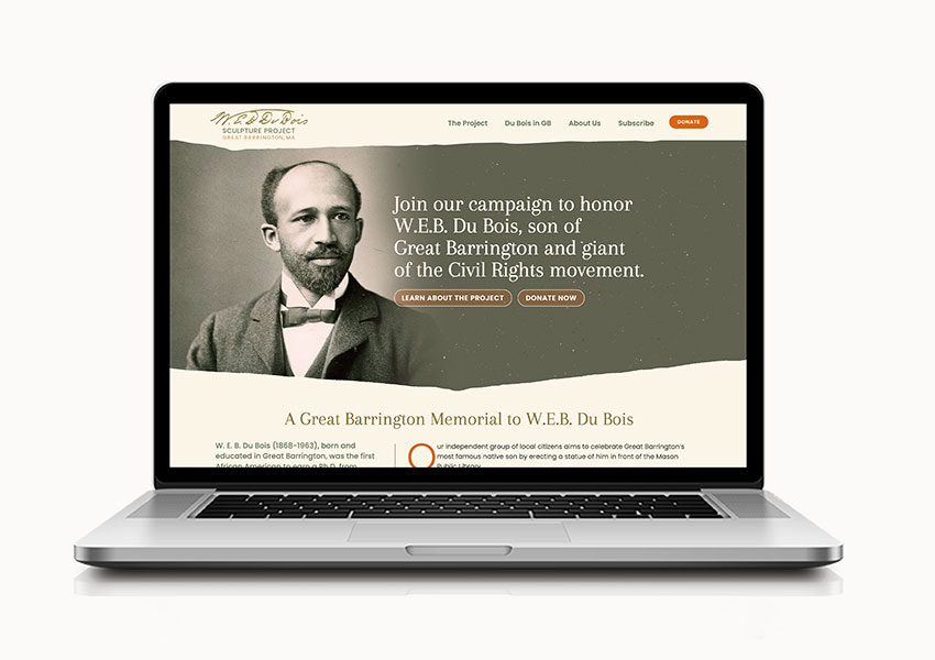 SNAPSHOT IMAGE: WordPress website design | not for profit marketing of W.E.B. Du Bois Sculpture Project