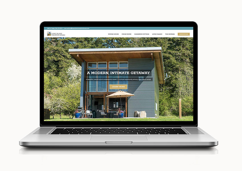 SNAPSHOT IMAGE: Hospitality website design on WordPress for private vacation rental properties