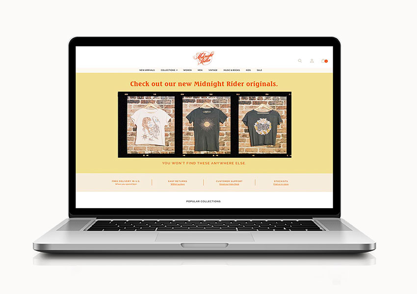 SNAPSHOT IMAGE: fashion ecommerce website design built on Shopify