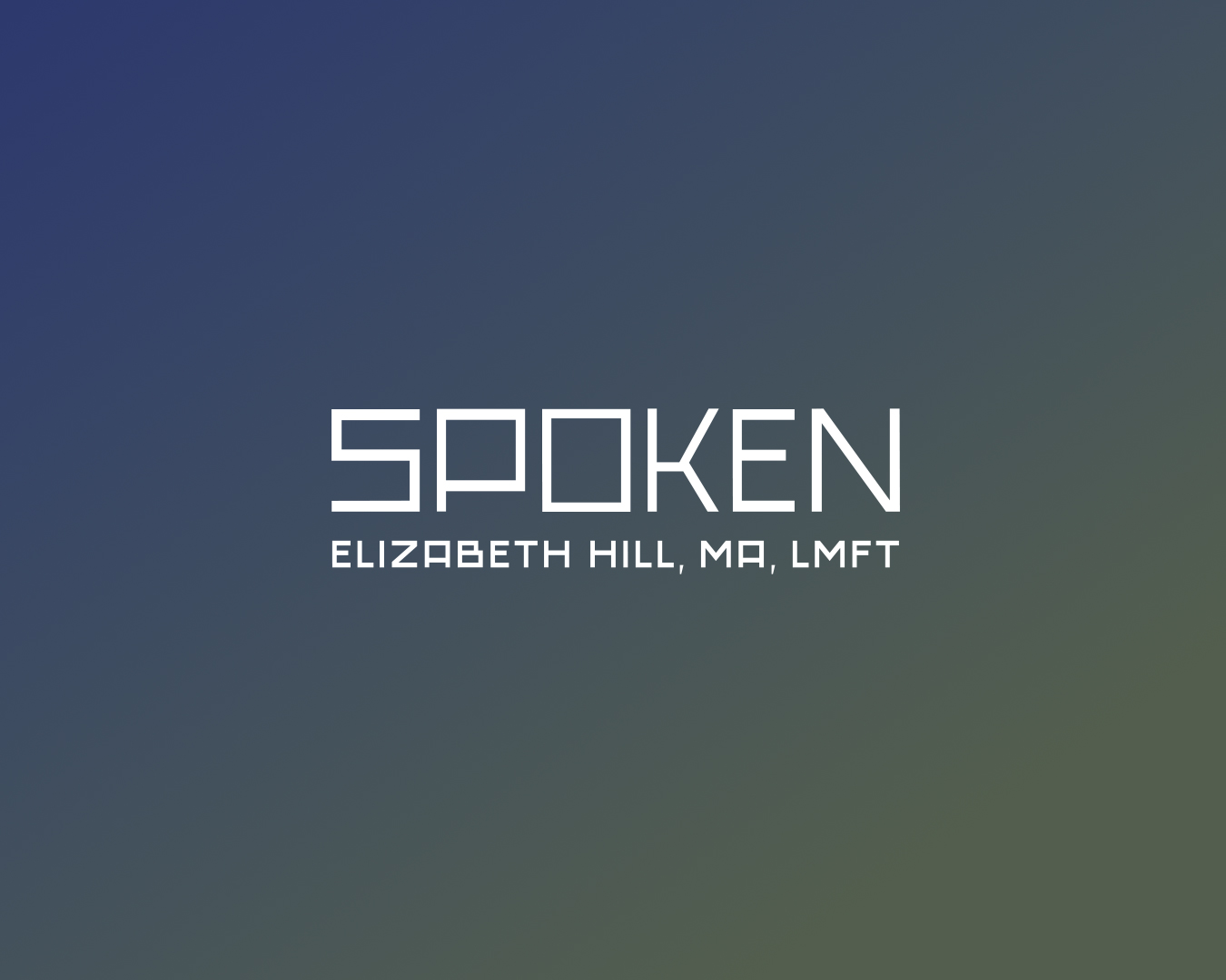 PORTFOLIO IMAGE of logo design and branding for a mental health practice, by Tastebuds. White typography overlays an indigo-to-forest green gradient