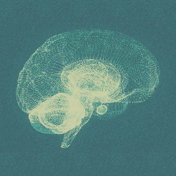 Circular image of a Circular image of a brain hologram; linking to a case study exploring the client work for a health innovator